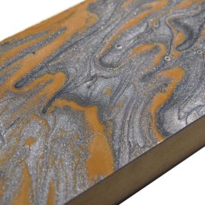Handmade Resin Surface with Metallic Swirl