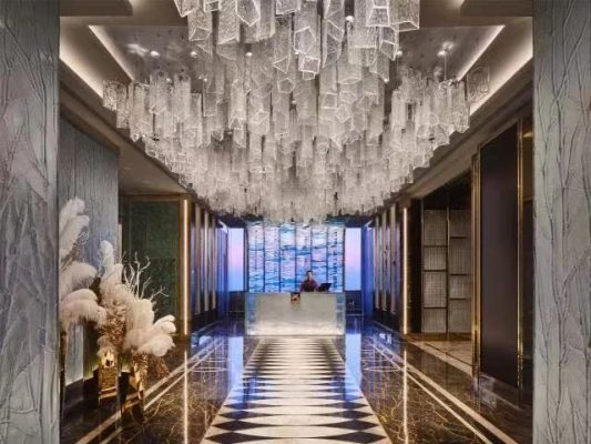Liquid metal wall design for Shanghai Tower Hotel