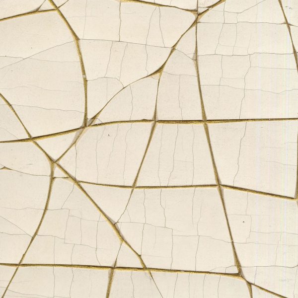 white and gold crackle gesso 18500 600x600 - Handmade Cracked unique art Customizied China Luxface liquid metal panel for interior decorations any shape sculpture contertop